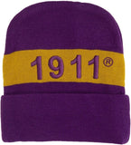Omega Psi Phi Embroidered Knit Beanie [Purple]
