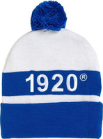 Zeta Phi Beta Embroidered Knit Beanie With Ball [White]