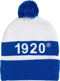 Zeta Phi Beta Embroidered Knit Beanie With Ball [White]