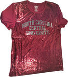 Big Boy North Carolina Central Eagles S5 Ladies Sequins Tee [Maroon]