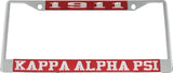 Kappa Alpha Psi Year 1911 License Plate Frame [Silver Standard Frame - Red/Silver]