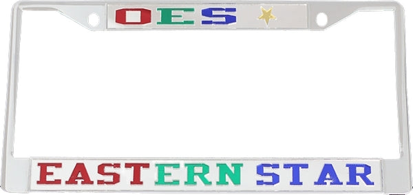 Eastern Star Letters License Plate Frame [Silver Standard Frame - Silver]