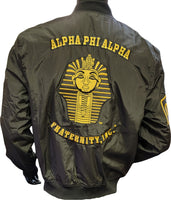 Buffalo Dallas Alpha Phi Alpha Bomber Flight Jacket [Black]