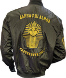Buffalo Dallas Alpha Phi Alpha Bomber Flight Jacket [Black]