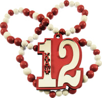 Kappa Alpha Psi Wood Color Bead Tiki Line #12 Medallion [Red/White]
