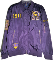 Buffalo Dallas Omega Psi Phi Que Bolt Bomber Flight Jacket [Purple]