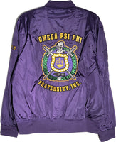 Buffalo Dallas Omega Psi Phi Que Bolt Bomber Flight Jacket [Purple]