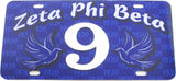 Zeta Phi Beta Printed Line #9 License Plate [Blue]