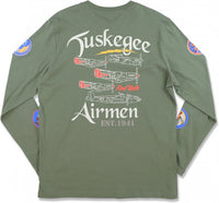 Big Boy Tuskegee Airmen Insignia S2 Mens Long Sleeve Tee [Green]
