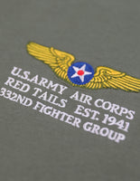 Big Boy Tuskegee Airmen Insignia S2 Mens Long Sleeve Tee [Green]