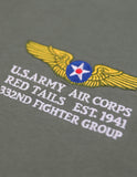 Big Boy Tuskegee Airmen Insignia S2 Mens Long Sleeve Tee [Green]