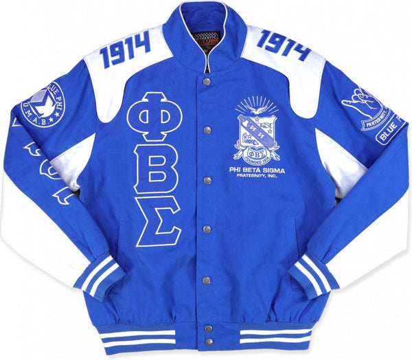 Big Boy Phi Beta Sigma Divine 9 S11 Mens Racing Twill Jacket [Royal Blue]