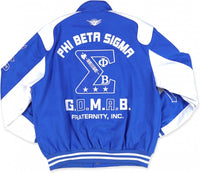 Big Boy Phi Beta Sigma Divine 9 S11 Mens Racing Twill Jacket [Royal Blue]