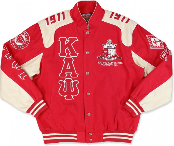 Big Boy Kappa Alpha Psi Divine 9 S11 Mens Racing Twill Jacket [Crimson Red]