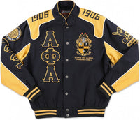 Big Boy Alpha Phi Alpha Divine 9 S11 Mens Racing Twill Jacket [Black]