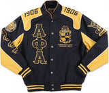 Big Boy Alpha Phi Alpha Divine 9 S11 Mens Racing Twill Jacket [Black]