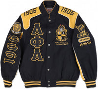 Big Boy Alpha Phi Alpha Divine 9 S11 Mens Racing Twill Jacket [Black]