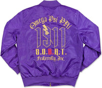 Big Boy Omega Psi Phi Divine 9 S3 Mens Bomber Jacket [Purple]