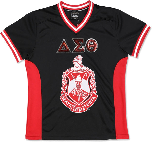 Big Boy Delta Sigma Theta Divine 9 S15 Womens Football Jersey [Black]