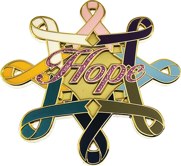 Hope Multi-Cancer Awareness Ribbon Pin [Gold]