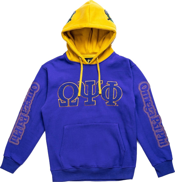 Legacy Tradition Omega Psi Phi S1 Chenille Embroidered Hoodie [Purple]