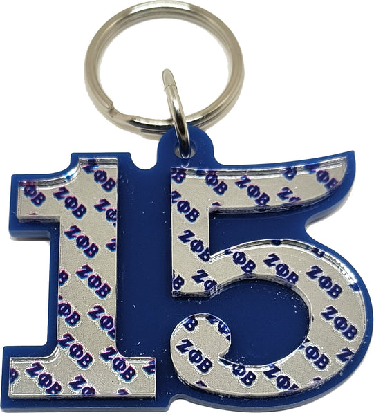 Zeta Phi Beta Line #15 Key Chain [Blue]