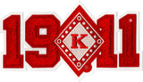 Kappa Alpha Psi K-Diamond 1911 Chenille Sew-On Patch [Red]