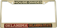 Oklahoma + Oklahoma State House Divided Split License Plate Frame [Silver]