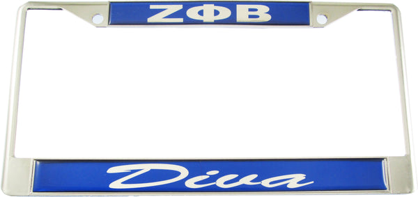 Zeta Phi Beta Diva Domed License Plate Frame [Silver]
