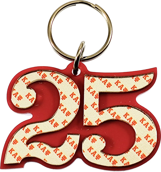 Kappa Alpha Psi Line #25 Key Chain [Red/Silver]