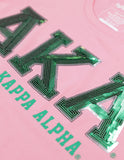 Big Boy Alpha Kappa Alpha Divine 9 Sequin Patch Ladies Tee [Pink]