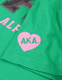 Big Boy Alpha Kappa Alpha Divine 9 Sequin Patch Ladies Tee [Green]