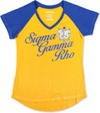 Big Boy Sigma Gamma Rho Divine 9 S2 V-Neck Ladies Tee [Gold]