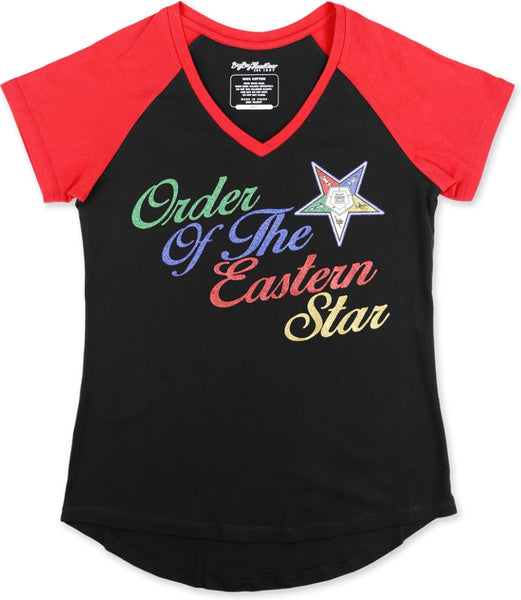 Big Boy Eastern Star Divine S2 V-Neck Ladies Tee [Black]