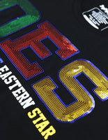 Big Boy Eastern Star Divine Sequin Patch Ladies Tee [Black]