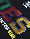 Big Boy Eastern Star Divine Sequin Patch Ladies Tee [Black]