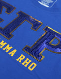 Big Boy Sigma Gamma Rho Divine 9 Sequin Patch Ladies Tee [Royal Blue]