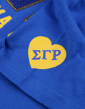 Big Boy Sigma Gamma Rho Divine 9 Sequin Patch Ladies Tee [Royal Blue]