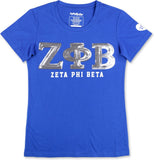 Big Boy Zeta Phi Beta Divine 9 Sequin Patch Ladies Tee [Royal Blue]