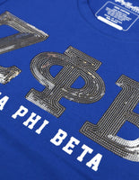 Big Boy Zeta Phi Beta Divine 9 Sequin Patch Ladies Tee [Royal Blue]