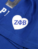 Big Boy Zeta Phi Beta Divine 9 Sequin Patch Ladies Tee [Royal Blue]