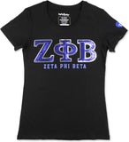 Big Boy Zeta Phi Beta Divine 9 Sequin Patch Ladies Tee [Black]