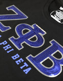Big Boy Zeta Phi Beta Divine 9 Sequin Patch Ladies Tee [Black]
