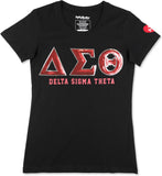 Big Boy Delta Sigma Theta Divine 9 Sequin Patch Ladies Tee [Black]