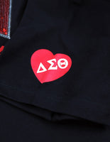 Big Boy Delta Sigma Theta Divine 9 Sequin Patch Ladies Tee [Black]