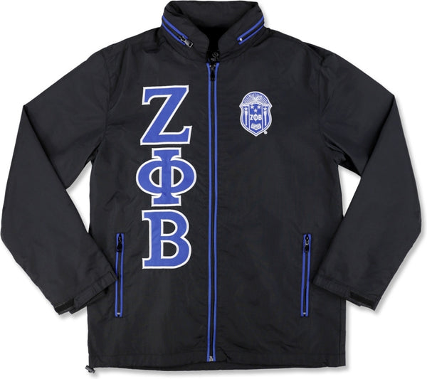 Big Boy Zeta Phi Beta Divine 9 S8 Ladies Windbreaker Jacket [Black]