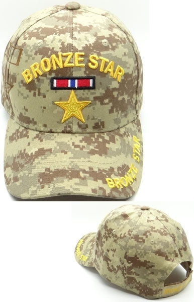 Bronze Star Medal Shadow Mens Cap [Desert Digital]