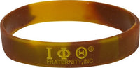 Iota Phi Theta Tie-Dye Silicone Wristband [Brown/Gold - 8" - Pack of 2]