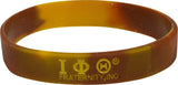Iota Phi Theta Tie-Dye Silicone Wristband [Brown/Gold - 8" - Pack of 2]