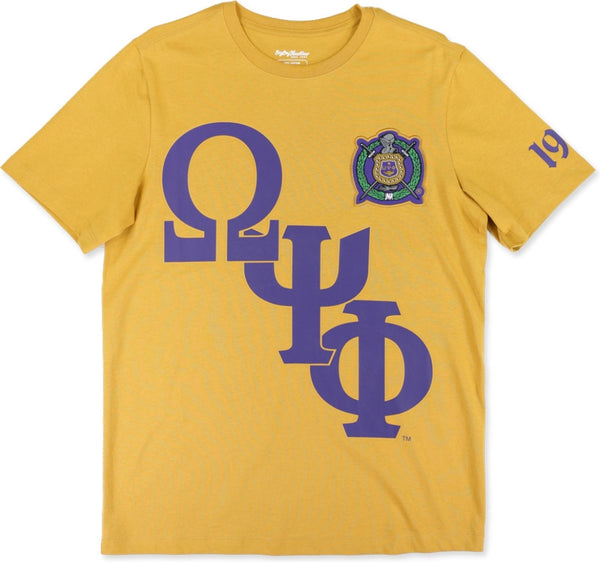 Big Boy Omega Psi Phi Divine 9 S16 Graphic Mens Tee [Gold]
